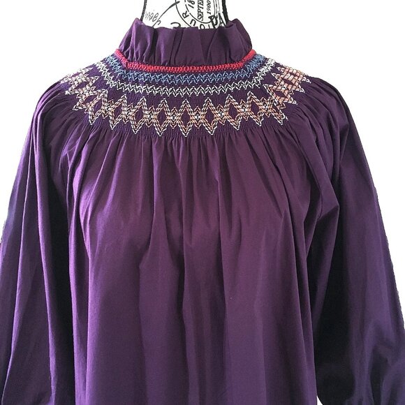 Tuckernuck Pomander Place Wrenley Smocked Dress in Plum Purple Size XS - Picture 4 of 9